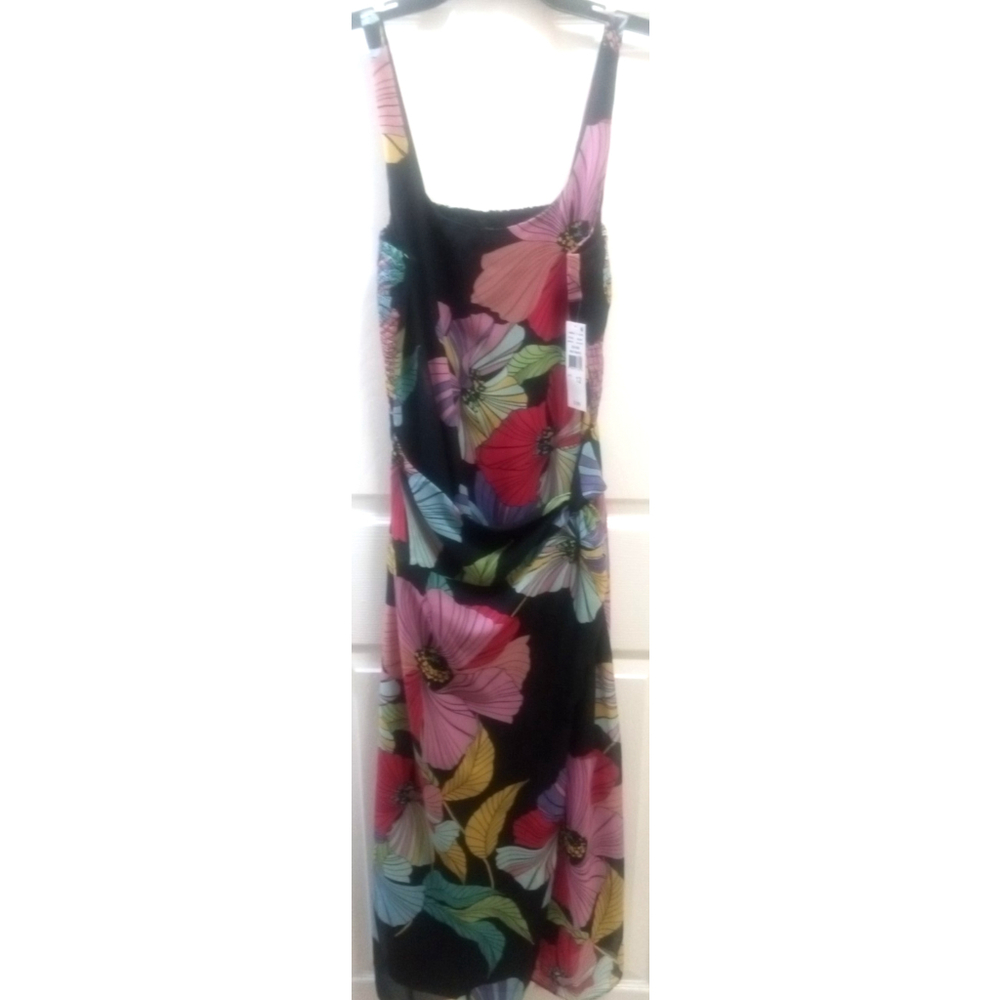 Isabel & Nina Womens Sleeveless Maxi Dress Sz 12 Floral Colorful Vacation NWT